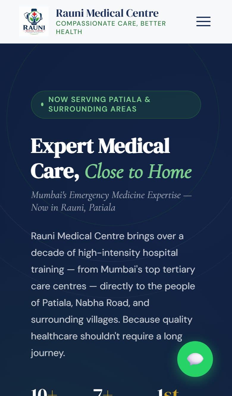 Doctor Poonam Sekhon website on a phone