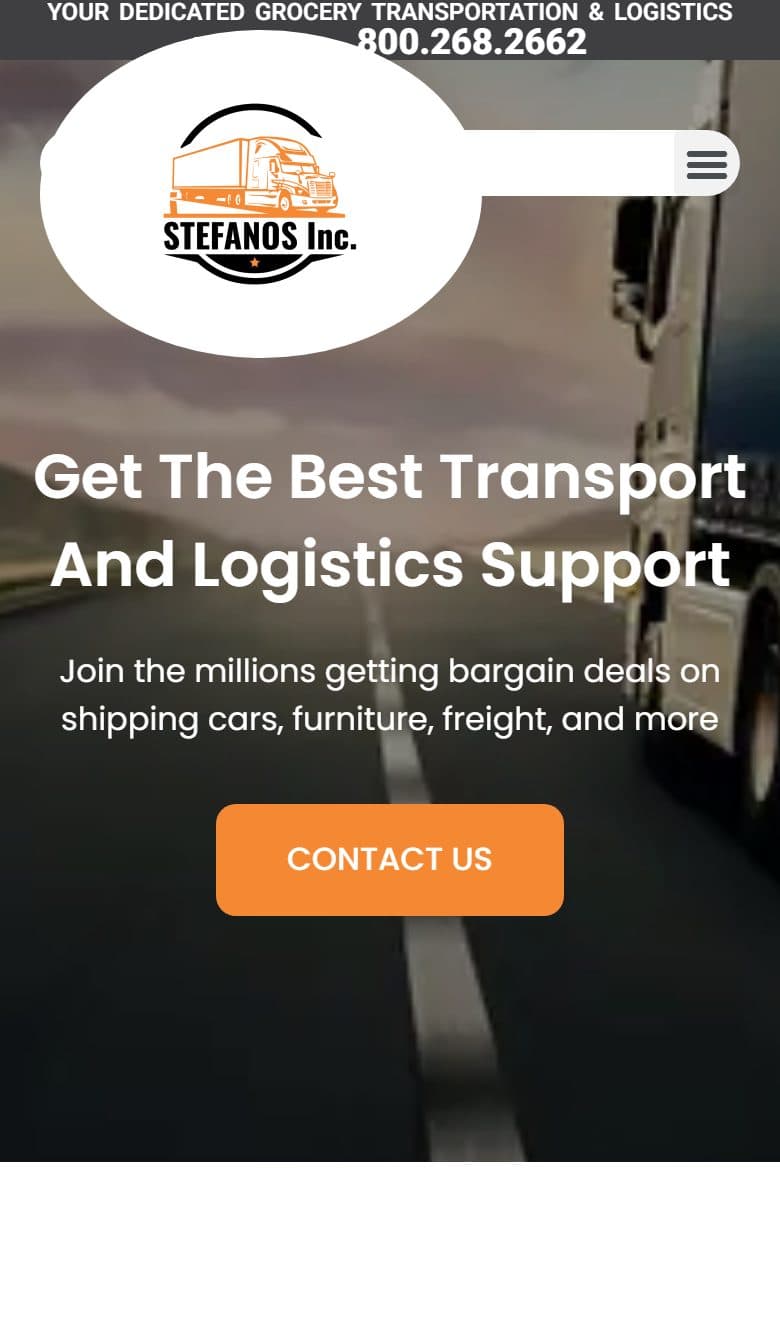 Stefano's Inc. website on a phone