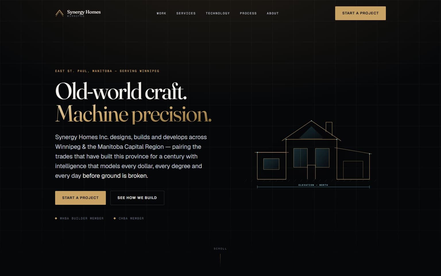 Synergy Homes Inc. website, desktop screenshot